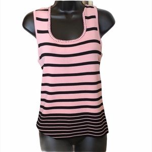 Light Pink and black striped sweater tank top women’s size M